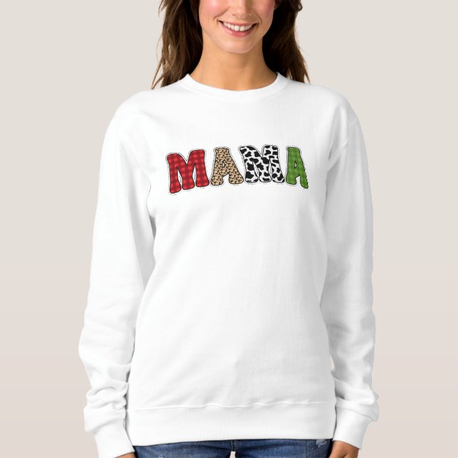 Moletom Mama Natal Xadrez Desenho Design (Frente)