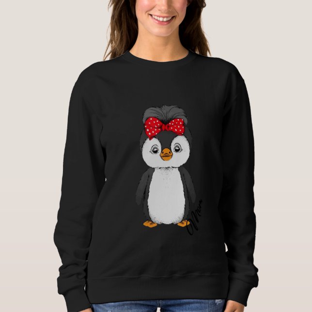 Moletom Mama Penguin Mothers Day Cute Animal Mom Momma Mom (Frente)