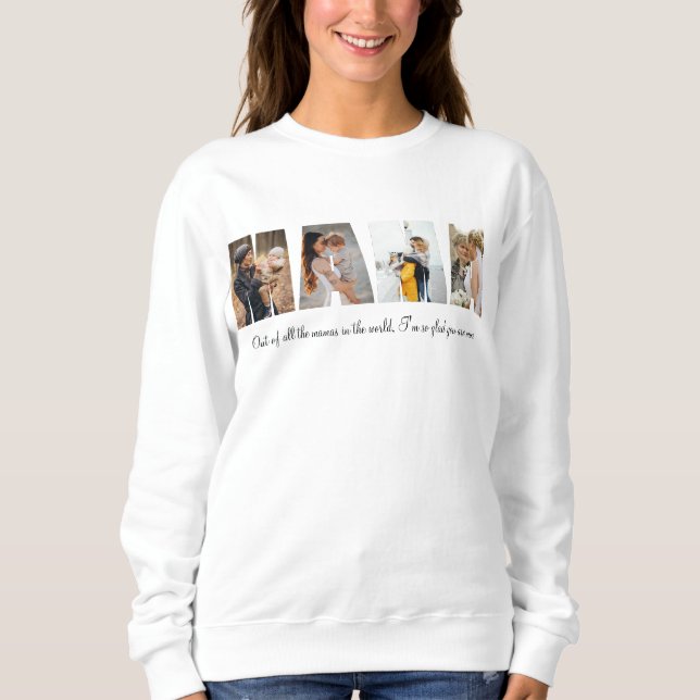 Moletom Mama Photo Collage Sweatshirt para Dia de as mães (Frente)