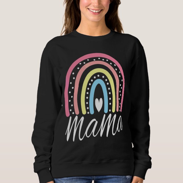 Moletom Mama Rainbow Dia de as mães Para A Mãe (Frente)