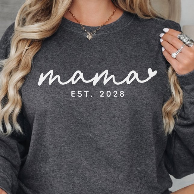 Moletom Mama | Script Elegante Personalizado Dia das Mães  (New mom & first-time mom shirt, Mother’s Day & baby shower shirt, Pregnancy announcements shirt)