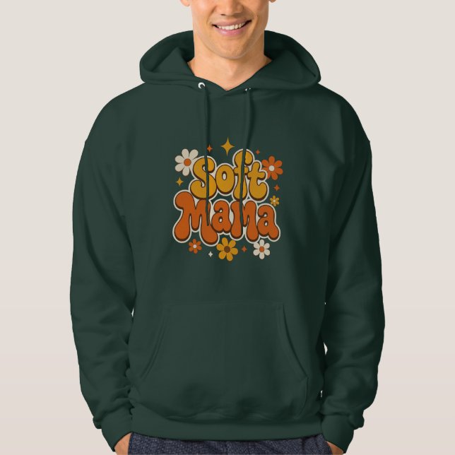 Moletom Mama Soft Retro Floral Design Groovy | Fofo Boho  (Frente)
