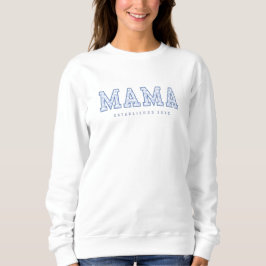 Moletom Mama Sweater, Blue Toile Pattern Floral