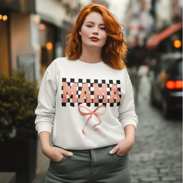 Moletom Mama Sweatshirt, Mãe Rosa, Arco Coquette, (trendy mom sweatshirt, pink mama sweatshirt, mom thanksgiving shirt, mom fall essentials, Autumn)