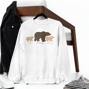 Moletom Mama Urso Personalizada Com 2 Nomes de Filhos Pres