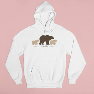 Moletom Mama Urso Personalizada Com 2 Nomes de Filhos Pres