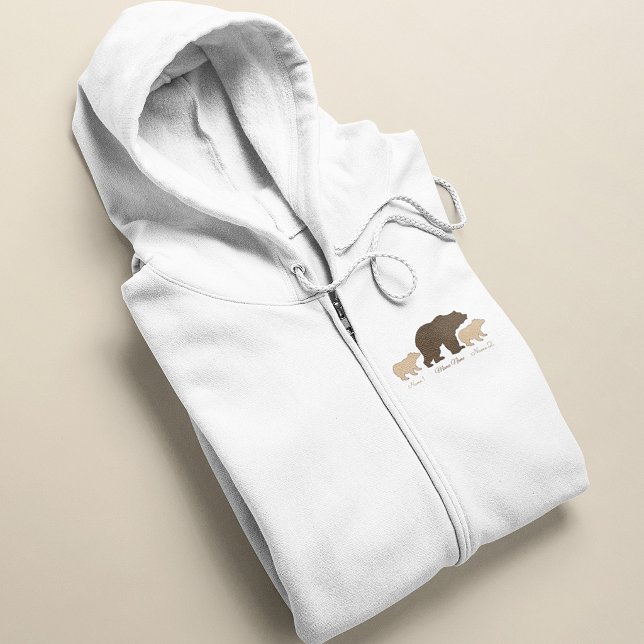 Moletom Mama Urso Personalizada Com 2 Nomes de Filhos Pres (Criador carregado)