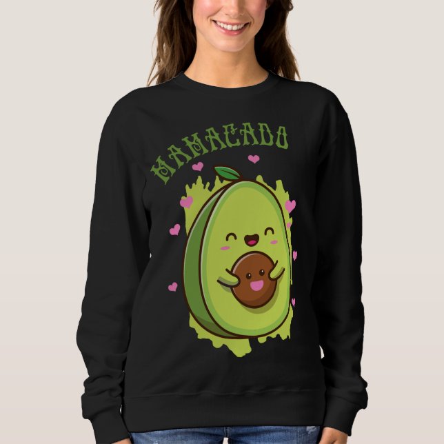 Moletom Mamacado Cute Avocado Engraçado Mãe - Minha Mãe Fr (Frente)