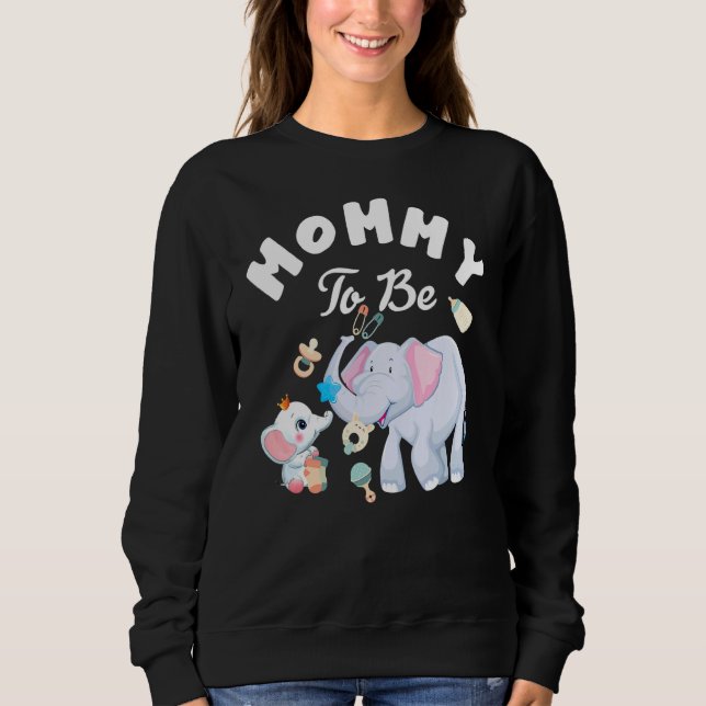 Moletom Mamãe A Ser Chá de fraldas Elefante Dia de as mães (Frente)