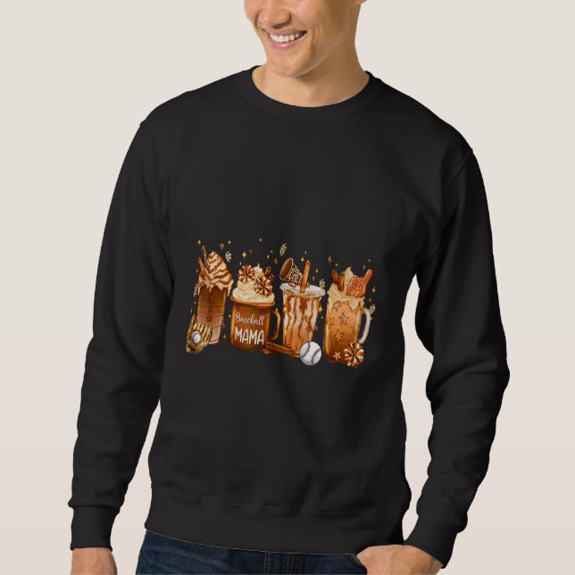 Moletom Mamãe de Beisebol Café com Leite de Outono Roupas  (Frente)