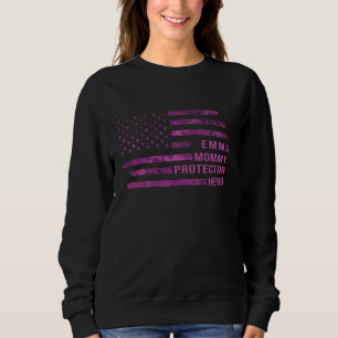 Moletom Mamãe de Esposa Protetor Hero Camo Pink Bandeira A