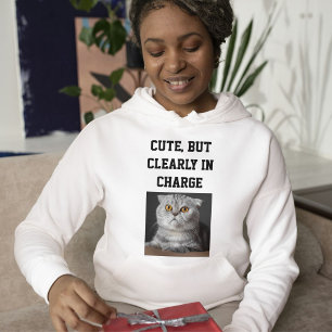 Moletom Mamãe de Gato Moderno Texto Personalizado Foto de 
