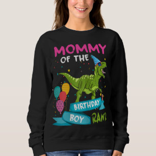Moletom Mamãe do Birthday Boy T-Rex RAWR Dinossaur Birt