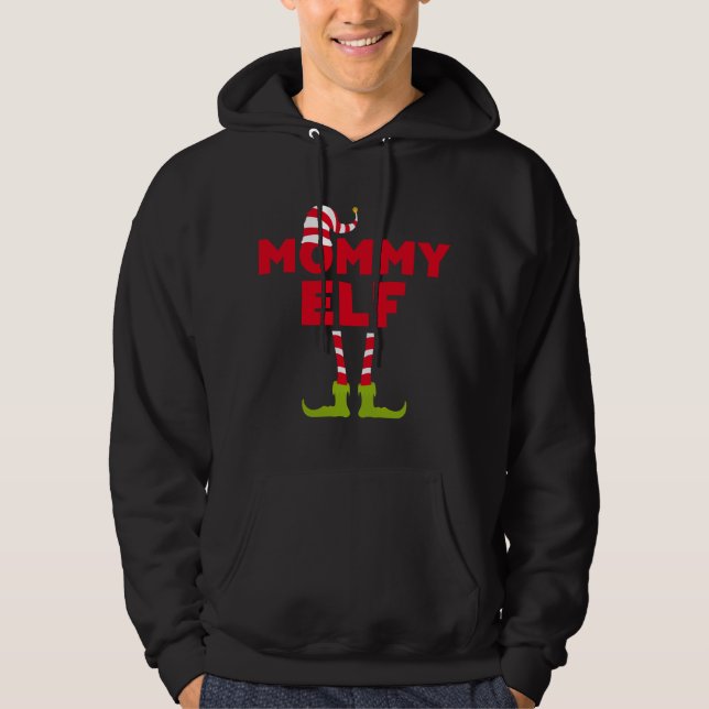 Moletom Mamãe Elf Correspondendo à fantasia de Natal (Frente)