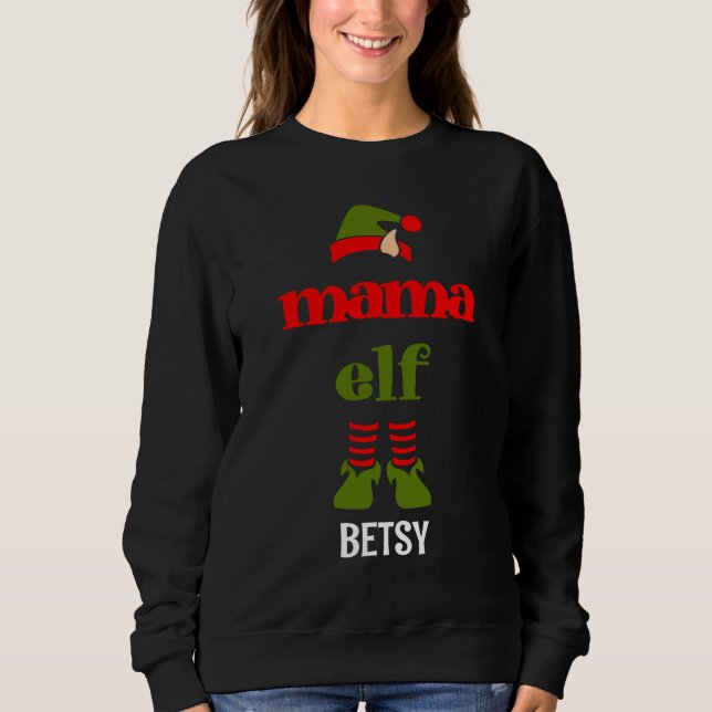 MOLETOM MAMÃE NATAL ELF PERSONALIZADO T-SHIRT (Frente)