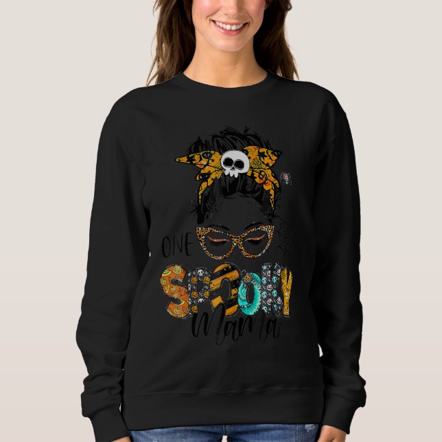 Moletom Mamãe Para o Coque Desarrumado de Halloween Mãe Mo (Frente)