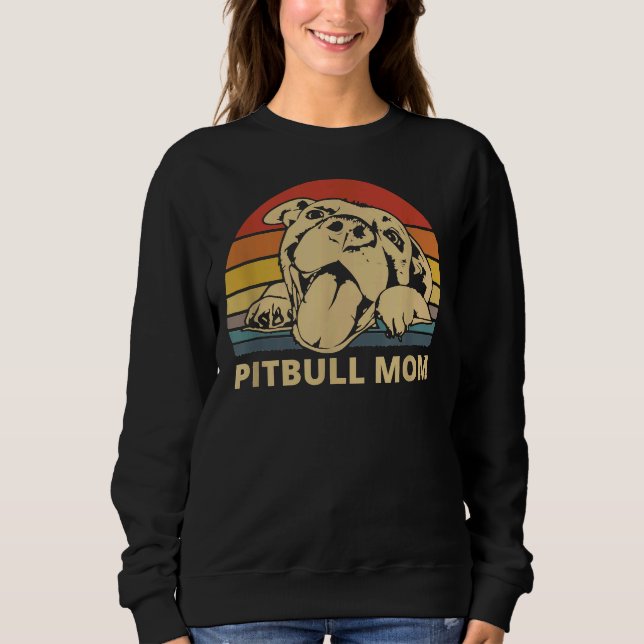 Moletom Mamãe Pitbull Com Uma Bela Cara Engraçada Mamãe (Frente)
