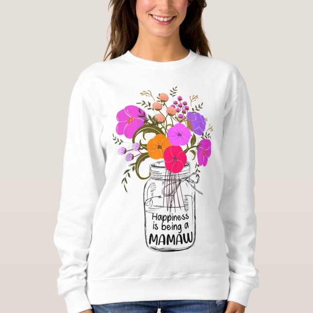 Moletom Mamãe Vovó Floral, A Felicidade De Presente Está S (Frente)