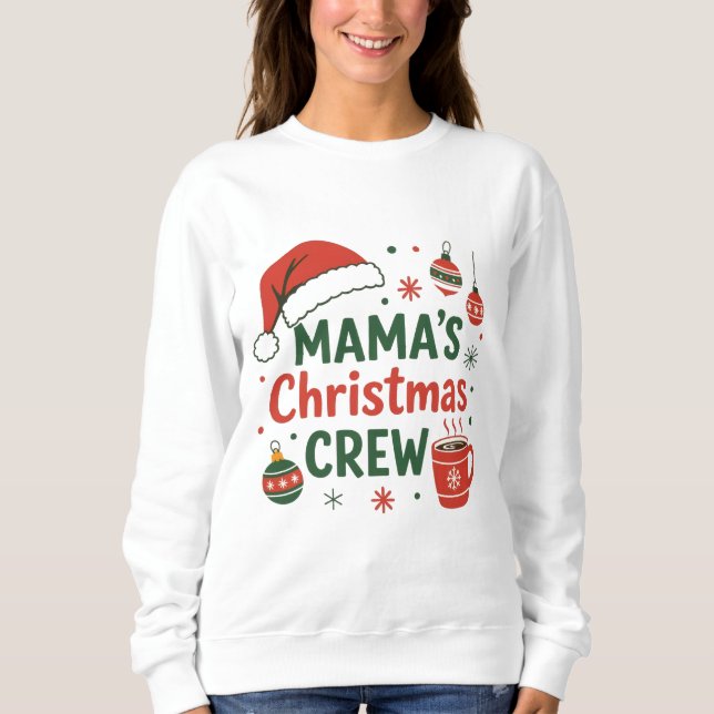 Moletom Mama's Christmas crew merry cute tee (Frente)