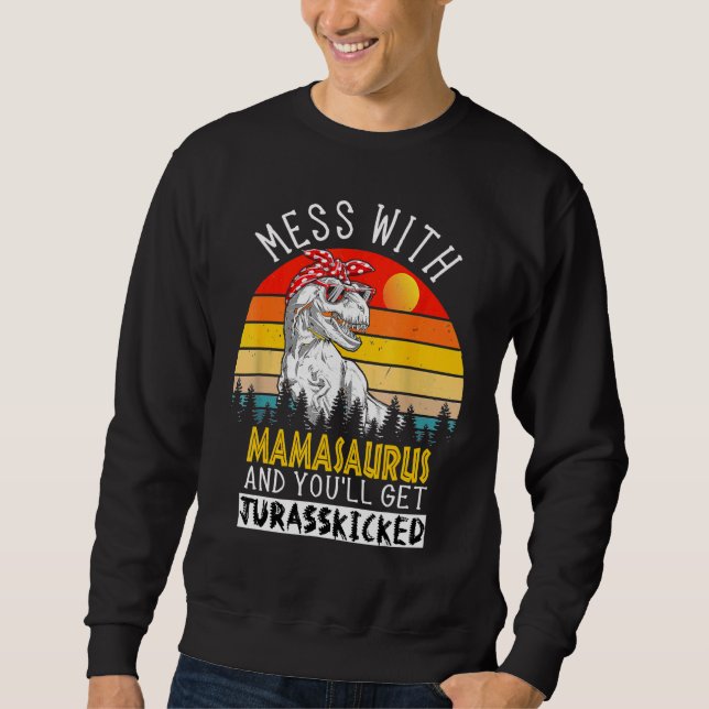 Moletom Mamasauro Mamãe Moedas Dinossauro T Rex Saurus (Frente)