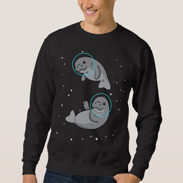 Moletom Manatee - Astronauta Gift Mulheres Manatee Espacia (Frente)