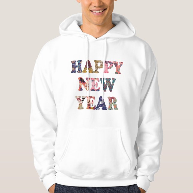 Moletom Mandala + Abstract Pattern ‘Happy New Year’ Artwor (Frente)