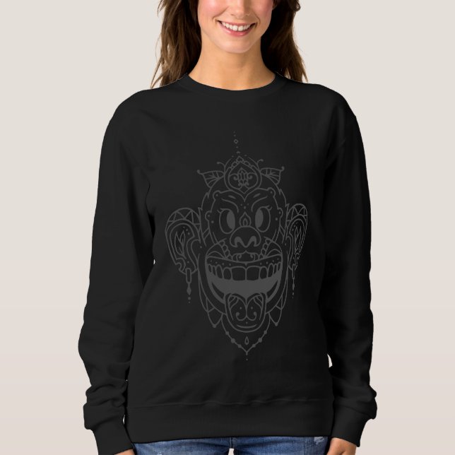 Moletom Mandala de Macaco Chimpanzé Ape  Saudável Zen Espi (Frente)