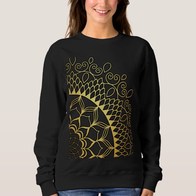 Moletom Mandala Dourada e preta (Frente)
