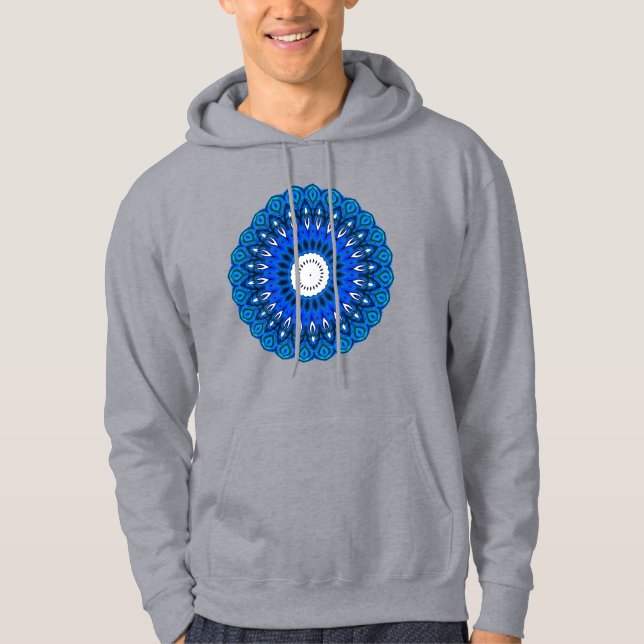 Moletom Mandala em blusa azul ou camiseta-blusa (Frente)