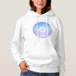 Moletom Mandala Floral Do Espaço Puro, Branco E Azul
