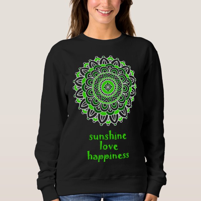 Moletom Mandala Verde Cor Favorita Sol Ama Acontecer (Frente)