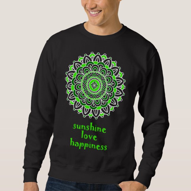Moletom Mandala Verde Cor Favorita Sol Ama Acontecer (Frente)
