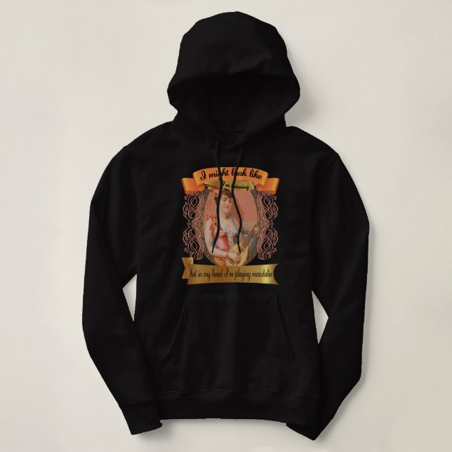 Moletom Mandolin Lover Womens, mas em meus pensamentos, es (Frente do Design)