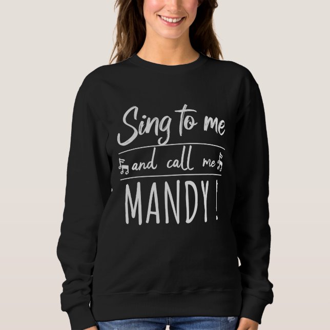 Moletom MANDY PARA MULHERES Cante para mim e me chame de M (Frente)