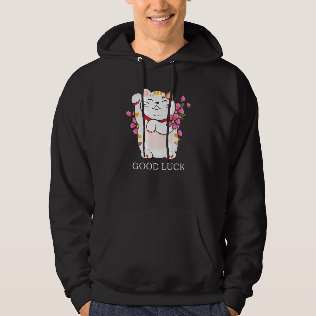 Moletom Maneki Neko Boa Sorte Gato Feliz (Frente)