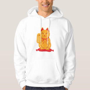 Moletom Maneki Neko Dourado Cat, Símbolo de Riqueza