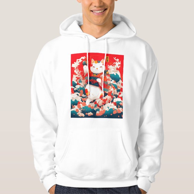 Moletom Maneki-Neko, Gato Sortudo Japonês (Frente)