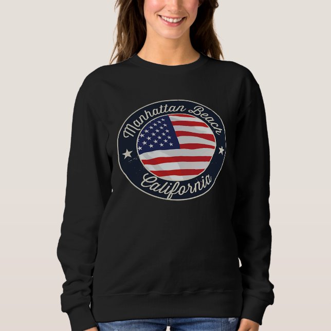 Moletom Manhattan Beach  Patriotic California Souvenir (Frente)
