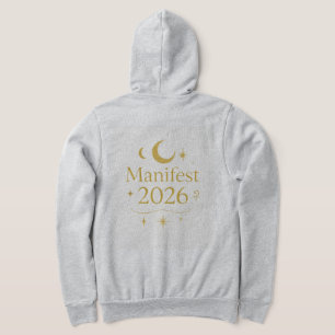 Moletom Manifest 2026 com Lua e Estrelas Douradas 