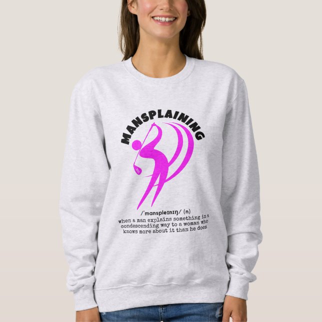 Moletom MANSPLAINING Golfe Feminino Divertido (Frente)