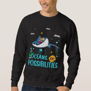 Moletom Manta Ray Oceans De Possibilidades Verão Leitura B