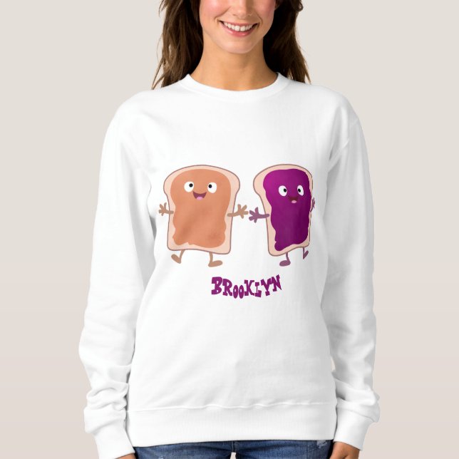Moletom Manteiga de amendoim e caricatura em sanduíche de  (Frente)