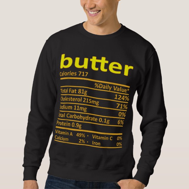 Moletom Manteiga Nutrição Engraçada Ação de Graças Comida  (Frente)