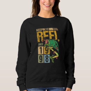 Moletom Mantendo o Reel Desde 1998 Vintage Pescaria Peixe