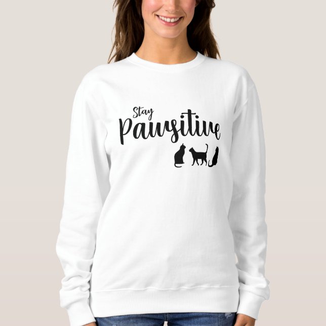 Moletom Mantenha o Gato Preto Pawsitivo (Frente)