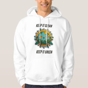 Moletom Mantenha-o limpo e verde Hoodie Básico Masculina