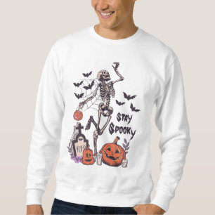 Moletom Mantenha-se assustado Halloween Skeleton Spider Ba