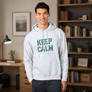 Moletom Manter Calmo Foguete Tipografia Moderna Escura Azu