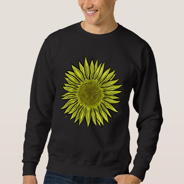 Moletom Mão De Girassol Amarelo Amarelo Floral Desenhada (Frente)