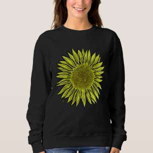 Moletom Mão De Girassol Amarelo Amarelo Floral Desenhada